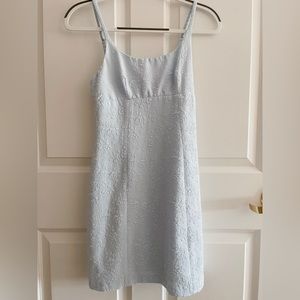 Simple cotton dress of baby blue color